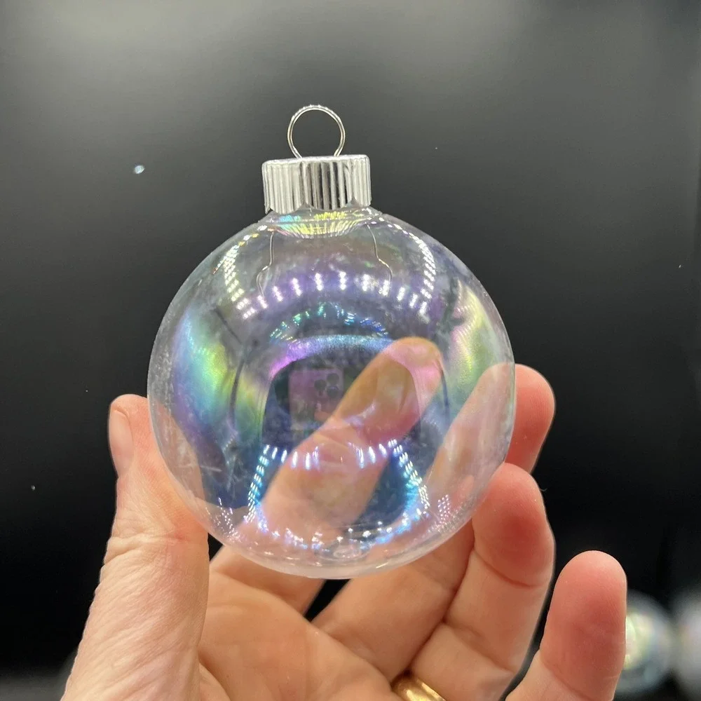 12 Clear Fillable‎ Round Ornaments 3